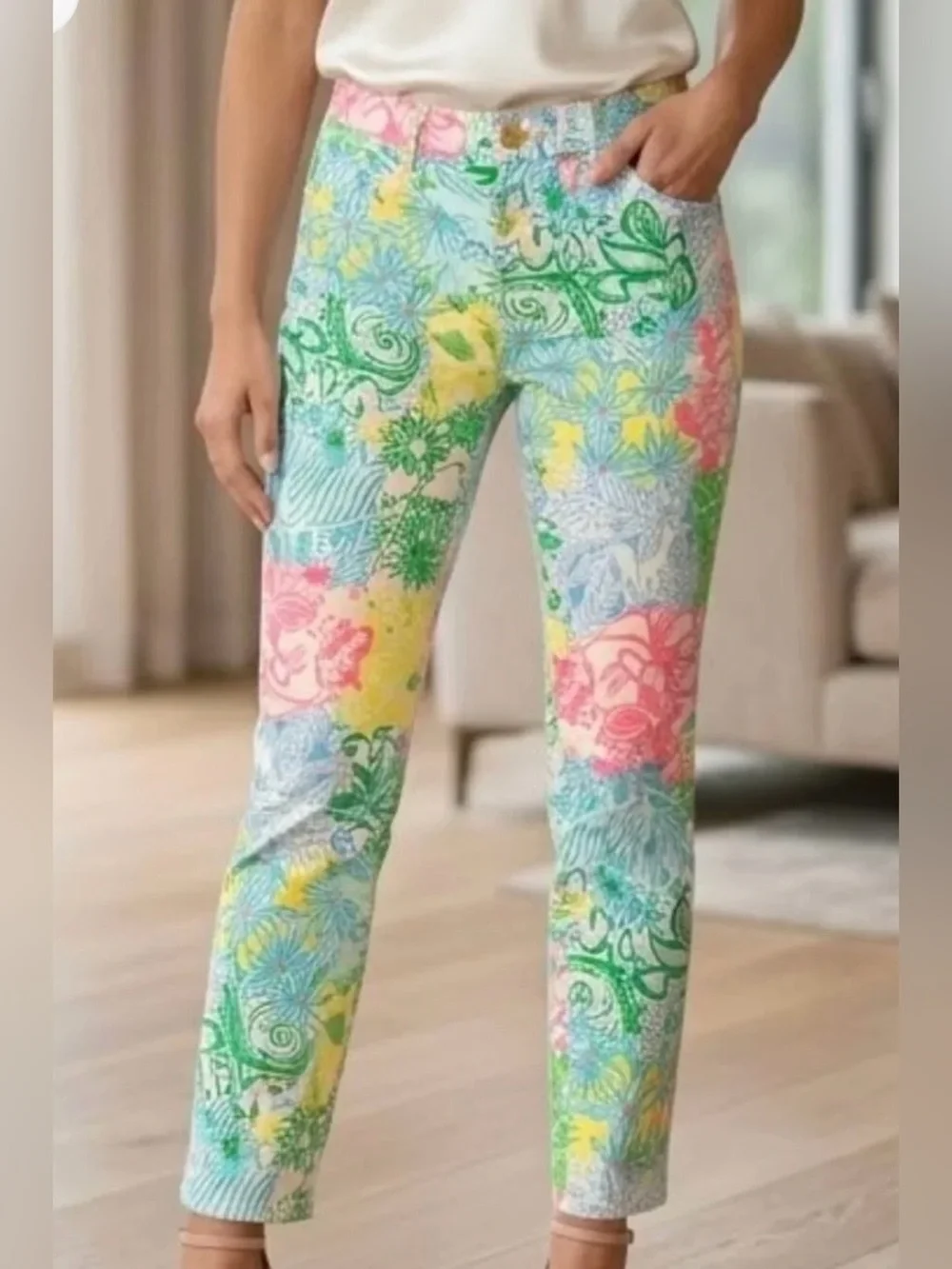 Women’s NWOT Lilly Pulitzer South Ocean Skinny pants vibrant colorful size 12